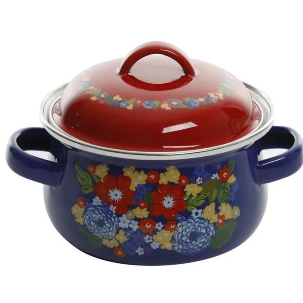 NEW PIONEER WOMAN Dazzling Dahlias 1 Qt Mini Dutch Oven